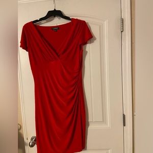 Women’s Ralph Lauren Red Scrunch Short Sleeve Dress L